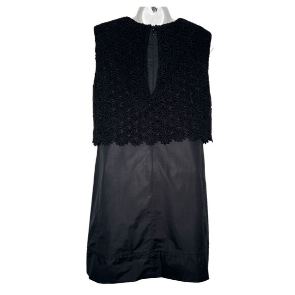 See by Chloe Daisy Crochet Overlay Black Dress Retro A-Line Floral 38 Medium - Picture 11 of 16